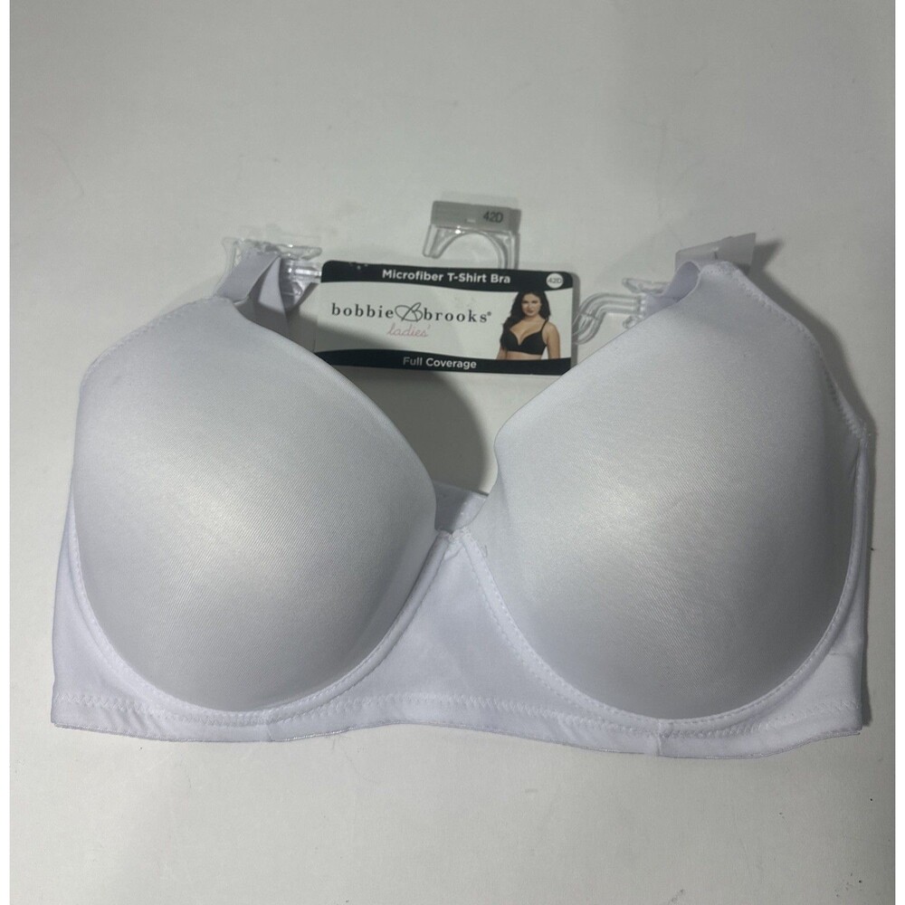 Bobbie Brooks 42D White Microfiber T-Shirt Bra Full Coverage Underwire Bra